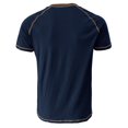 thumbnail image 5 of YDLCAFD Male Spring And Summer Retro Business Casual Travel Multi Buttons O Neck Solid Color T Shirt Short Sleeve Top, 5 of 5