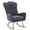 Grey, variant on PORKISS Modern Rocking Chair, Upholstered Teddy Fabric Accent Chairs with High Backrest, Glider Rocker Comfortable Armchair with Padded Seat for Living Room Bedroom Playroom, Ivory