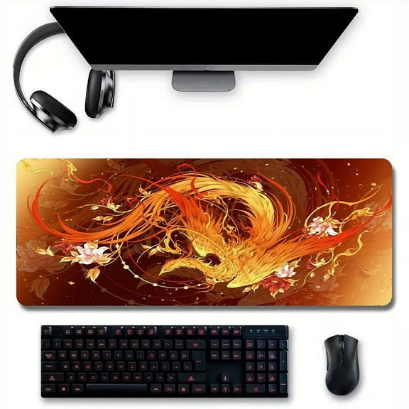 Gorgeous Phoenix Desk Mat Desk Pad Large Gaming Mouse Pad E-Sports Office Keyboard Pad Computer Mouse Non-Slip Computer Mat Gift For Boyfriend/Girlfriend