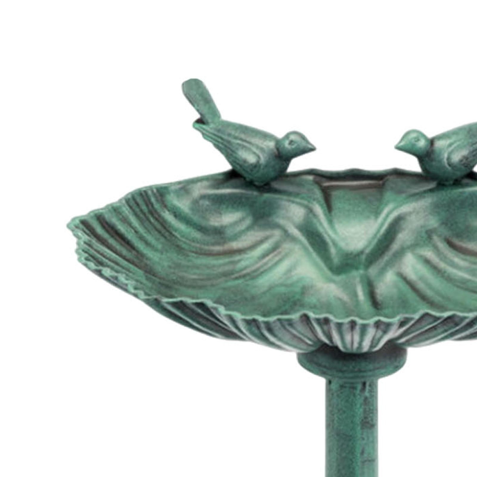 koolsoo Bird Bath for The Garden - Decorative Eye-catcher: Freestanding Bird Bath on A Pedestal, Weatherproof, Feeder, Easy Assembly, Gift for Bird Lovers green