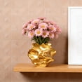 thumbnail image 5 of Resin Flower Vase Boho Style Modern Decor Centerpiece for Living Room Dining Room Office Elegant Sculpture Gold, 5 of 6