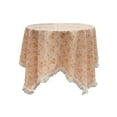 thumbnail image 2 of Tarmeek Round Tablecloth 35.4 Inch, Floral Fruit Print with Fringe, Velvet Fabric with Lace Tassel Border for Kitchen or Dining Room, Home Decor Stain Resistant for Dining Table Decor, 2 of 7