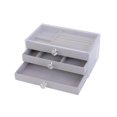 thumbnail image 1 of Caja de almacenamiento de joyas Yinane con 3 cajones Bandeja de almacenamiento de joyas gris, 1 of 5