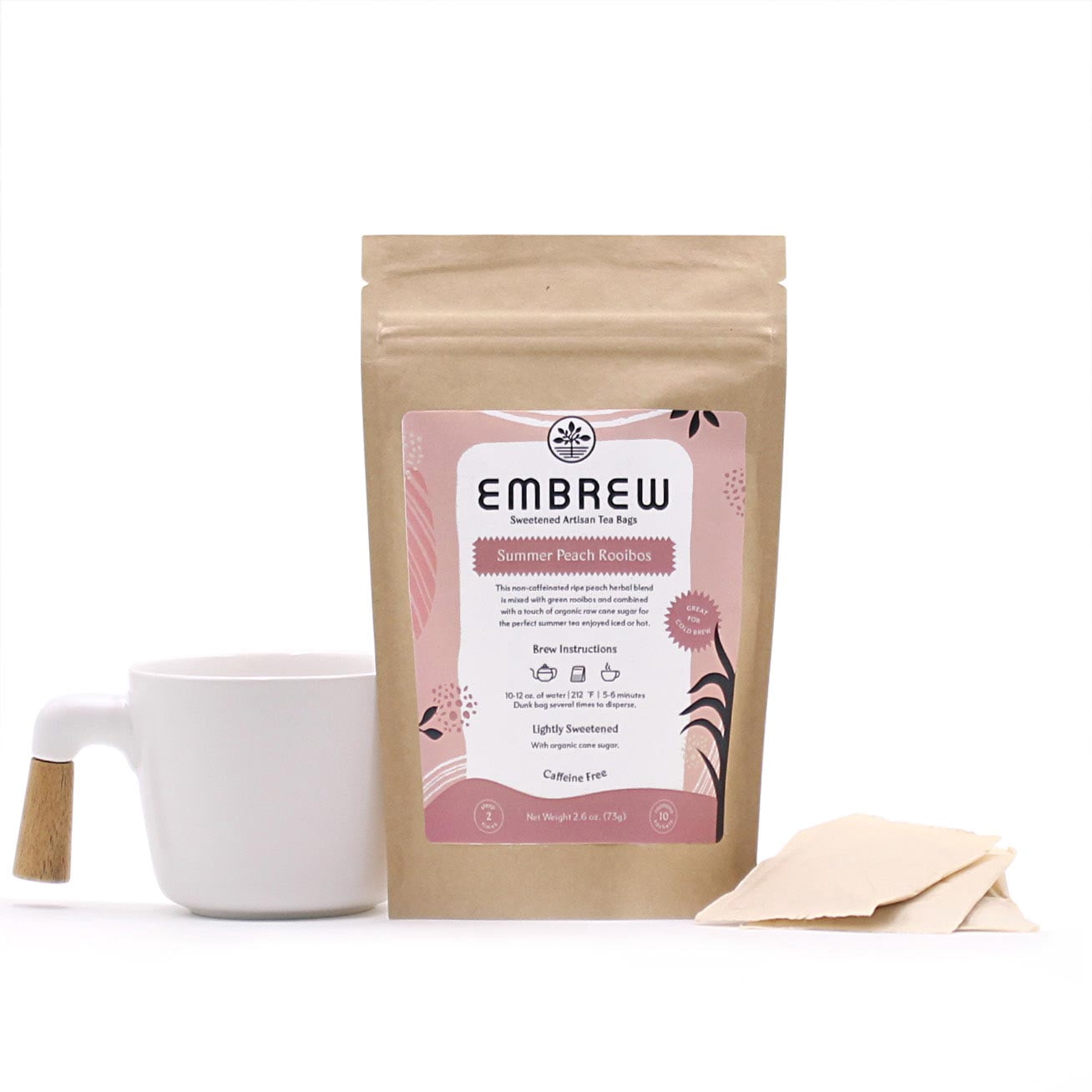 Summer Peach Rooibos Sweetened Herbal Tea bags