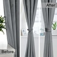 thumbnail image 4 of XWZO Velvet Curtains for Living Room - Luxury Soft Room Darkening Heat Blocking Grommet Window Curtain Panels for Bedroom/Office/Patio Door with Tiebacks, W52 x L63, Grey, Set of 2, 4 of 11