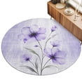 thumbnail image 2 of Round Rugs 6Ft, Purple Spring Floral Round Area Rug Washable Indoor Throw Carpet, Vintage Luxury Botanical Soft Non Slip Circle Rug for Office Cabinet Home Decor Aesthetic, 2 of 8