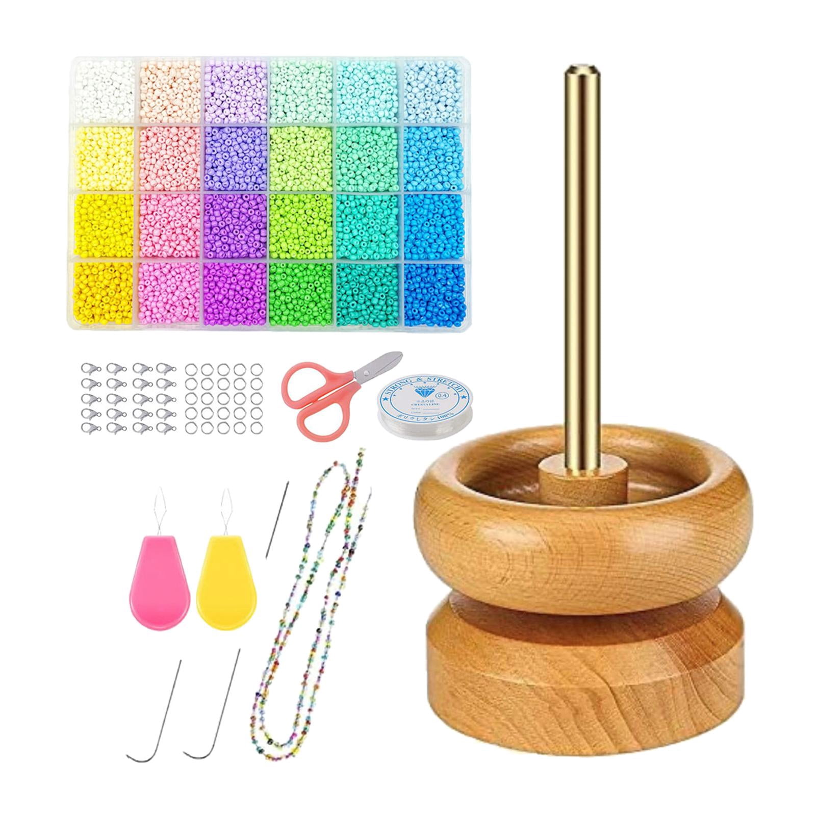Wooden Bead Set Bead Stringer, Findings Jewellery Making Supplies, Crafting Project Bracelets DIY Crafts Making Stringing Bead 17.5cmx9.5cmx9.5cm