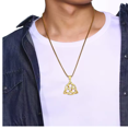 thumbnail image 2 of Viking Celtic Knot 14K Yellow Gold Necklaces for Men Triple Knot Pendants Casual Male Jewelry with Box Chain, 2 of 8