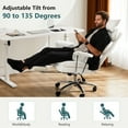 thumbnail image 3 of CONCETTA Executive Ergonomic Home Office Chair with Footrest & Lumbar Support, Big Tall High Back, PU Leather, Adjustable & Swivel, White, 3 of 8