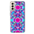 thumbnail image 1 of MUNDAZE Samsung Galaxy S21 FE Pink Blue Vintage Hippie Tie Dye Flowers Shockproof Clear Hybrid Protective Phone Case Cover, 1 of 5
