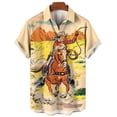 thumbnail image 2 of Camisa vaquera lindejuan Hombres Estilo Hawaiano Manga Corta 3D, 2 of 5
