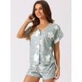 thumbnail image 2 of DARING DIVA Women's Sleepwear Soft Modal Lounge Pajama Set Gray Star XS, 2 of 6