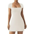 thumbnail image 3 of QATAINLAV Sales of The Week! Womens Tennis Dress with Built in Shorts and Bra Spaghetti Straps Athletic Golf Dresses Summer Side Slit Workout Mini Dresses Brown L, 3 of 4
