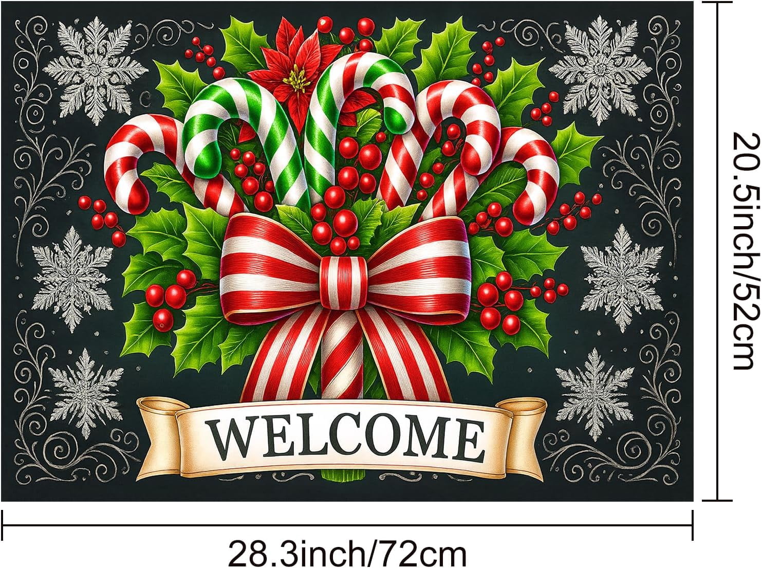 Stove Top Covers for Electric Stove 28x20 Inch Christmas Candy Cane Welcome Cooktop Protector Heat Resistant Counter Cover Dish Drying Mat for Kitchen RV Camper