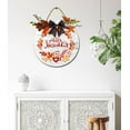 thumbnail image 3 of Hello November Front Door Sign Funny Wreaths Hanging Wooden Plaque Decoration Round Rustic Wood Farmhouse Porch Decor for Home Front Door Decor, 11 x 11 Inch, 3 of 5
