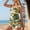 Green1, variant on YTCAMLO 2 Piece Tankini Swimsuits for Women Trendy Tropical Floral V Neck Tankini Top with Boyshorts Lightweight Quick Dry Bathing Suits, Green1 L