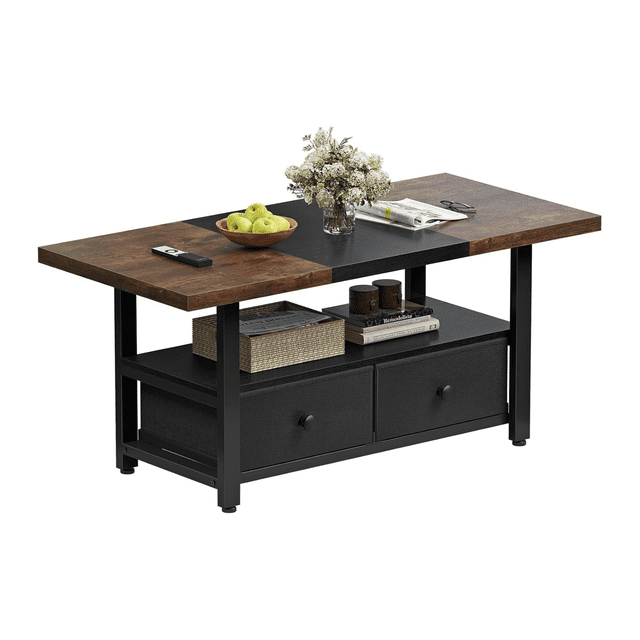 Mesa Auxiliar de 2 Niveles con Estante Blanco