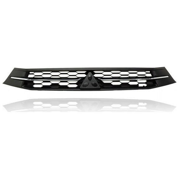 Grille - Compatible/Replacement for '18-19 Mitsubishi Outlander Sport/RVR - Front Bumper Upper, Matte Black With Chrome Molding, With Emblem Provision - 6402A504