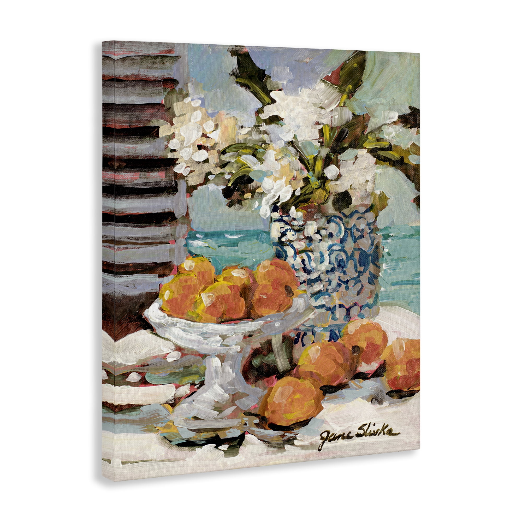 Stupell Industries Coastal Fruits Still Life Food & Beverage Painting Gallery Wrapped Canvas Art Print Wall Art, 36 x 48