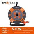 Link2Home Outdoor Heavy Duty 60ft Extension Cord Reel with 4 Power