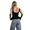 thumbnail image 6 of Women'S Ruffle Bubble Hem Tank Top Backless Sleeveless Patchwork Peplum Top Babydoll Shirts, 6 of 9