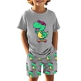 thumbnail image 2 of MIASHUI Tenues & Ensembles pour Garçons Imprimé Dinosaure Manches Courtes Col Rond Haut et Shorts pour Tenue Décontractée Âges 4-12 pour Activités Quotidiennes & Extérieures, 2 of 3
