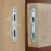 bedCLAW Extended Wood Bed Frame Rail Connecting Fittings with Square Corners, 127 mm Long, Set of 4