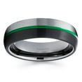 thumbnail image 2 of Gray Tungsten Ring Green Tungsten Wedding Band Anniversary Ring Men & Women Black Tungsten Ring Comfort Fit Ring, 2 of 2