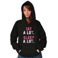 thumbnail image 4 of Funny Lazy Eat Sleep A Lot Saying Unisex Plus Fleece Graphic Hoodie Brisco Brands 2X, 4 of 5