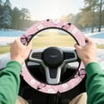 thumbnail image 4 of HUIACONG Pink Butterflies Golfs Cart Steering Wheel Covers 13-14 Inches Non-slip Golf Steering Wheel Protection Soft Comfortable Compatible with EZGO Yamaha Club Cars, 4 of 7