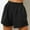Black, variant on USSUMA s Biker Shorts Women Solid Color Pull-on Loose Elastic Mid Waist Oversized with Pocket Hollow Out Split Fashion Shorts Wide Legs Regular Fit Flowy Shorts for Dating Beige L