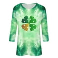 thumbnail image 3 of Ohufall St Patricks Day Tops for Women 3/4 Sleeve Crewneck Shamrock Shirts Casual Trendy Festival Holiday Tunic Tee Tops, 3 of 3