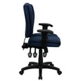thumbnail image 5 of Flash Furniture Mid-Back Navy Blue Fabric Multifunction Swivel Ergonomic Task Office Chair with Pillow Top Cushioning and Arms, 5 of 6