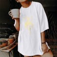 thumbnail image 2 of Blusa de manga corta con diseño de calavera y esqueleto de manga caída vintage para mujer Pompotops  hfajkhk128026, 2 of 9