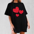 thumbnail image 2 of Diufon Hauts de la Saint-Valentin pour Femmes, Manches Courtes, Col Rond, Pull Tendance, Blouse Longue Imprimée à Sequins, 2 of 5