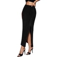 thumbnail image 3 of Women'S Midi Pencil Skirt Side Slit High Waisted Bodycon Casual Long Skirts, 3 of 8