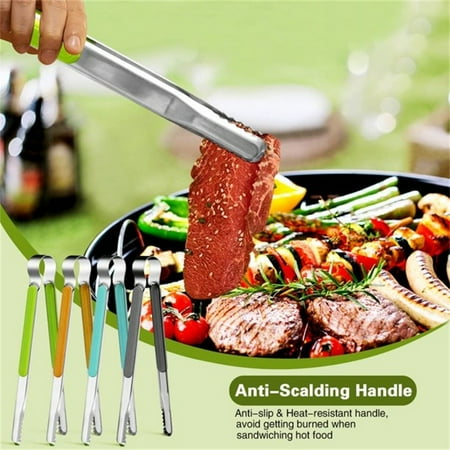 

WGOUP 4Pcs Stainless Steel Kitchen Tongs Serving Tongs For Cooking 10inch Metal Food Tongs With Non-Slip Comfort Grip AS Show