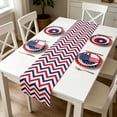 thumbnail image 5 of 4th of July Table Runner Patriotic Stars Table Runners Independence Day American Flag Linen Dresser Scarf Kitchen Dining Table Decor for Memorial Day Holiday Party, 5 of 8