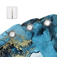 thumbnail image 2 of Blue Gold Marble Shower Curtain, Abstract Modern Colourful Ink Paint Veins Texture Crack Shower Curtain Sets, Fabric 3D Printing Durable Waterproof Bath Curtain with Hooks, 72X72in, 2 of 5