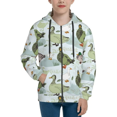 

Hoodies for Women Mallard Ducks Wild Birds Long Sleeve Sweatshirt Drawstring Zip Up Hoodie with Pockets Teen Girl Clothes