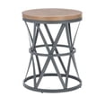 thumbnail image 4 of Linon Johns Table Tonneau Rustique Ronde en Métal et Bois, Fini Gris Charbon, 4 of 7