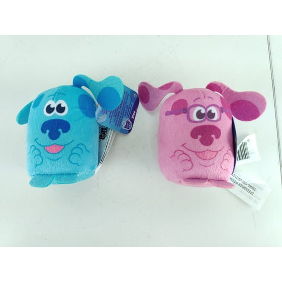 Nickelodeon Set of 2 - Blue's Clues & Friends Mini Blue and Magenta Dogs (3.25" Plush)(BONUS 2 SET OF FUN CHOPS)
