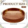 thumbnail image 2 of Bandeja redonda de madera de acacia de 15 cm (5,9 pulgadas), plato decorativo para servir, tabla pequeña de embutidos, bandejas sólidas, 2 of 9