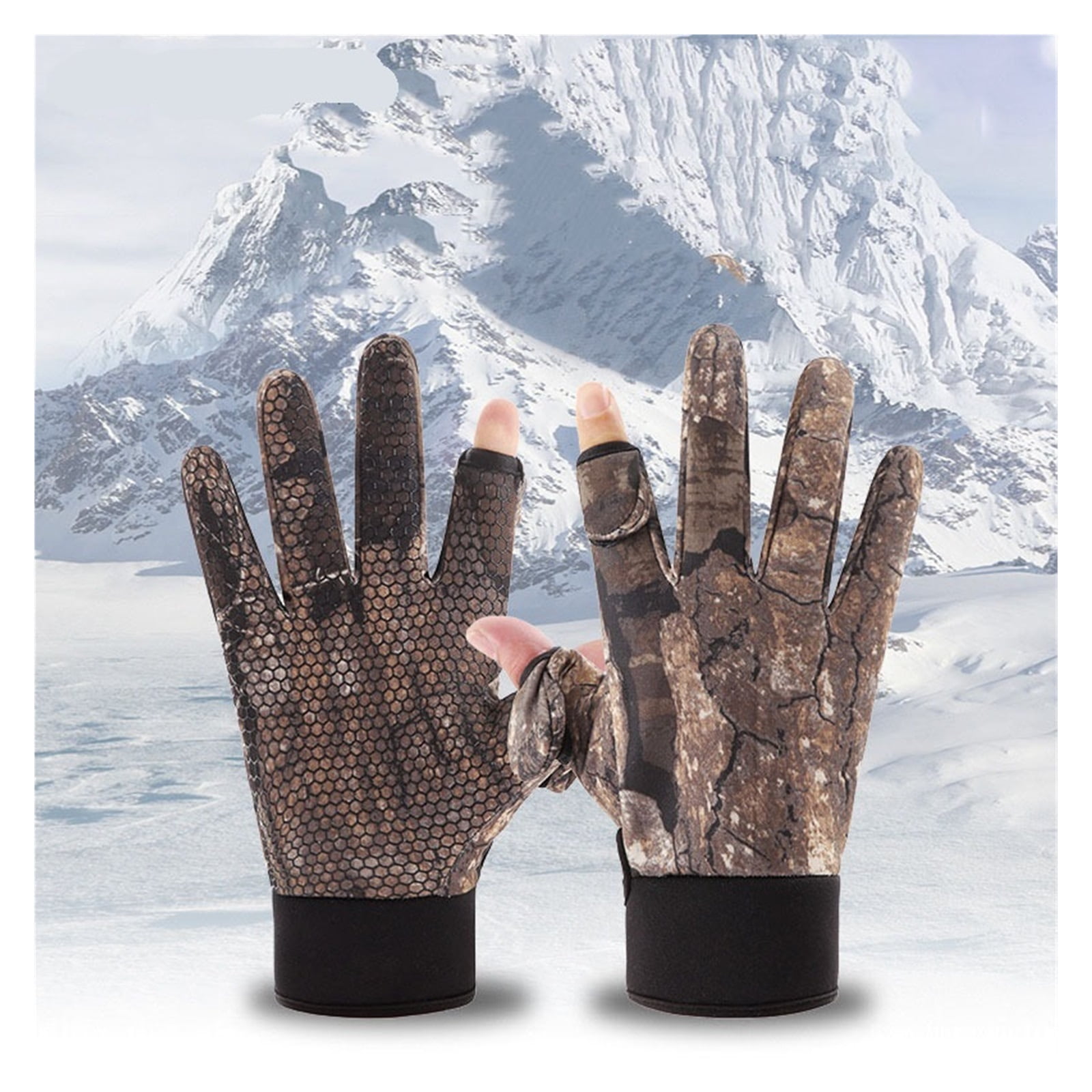 Outdoor Camouflage Hunting Gloves, Sports Ski Fishing Autumn Winter Warm Gloves ,Flexible and Comfortable