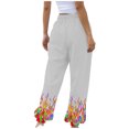 thumbnail image 4 of JGTDBPO Sweatpants For Women Baggy Lounge Ankle Banded Flame Printing Pants Elastic Tie Waist High Waist Drawstring With Pockets Long Pants Sporty Gym Athletic Fit Jogger Workout Cinch Bottom Trousers, 4 of 4