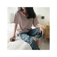 thumbnail image 3 of Women Crewneck Striped Short Sleeve T-Shirt Top Blouse Vacation Office Work Blouse Top, 3 of 4