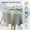 thumbnail image 5 of Blue and Turquoise Marble Round Tablecloth 60 Inch Water Resistant Spill Proof Washable Table Cloth Decorative Fabric Table Cover for Dining Table Buffet Parties and Camping Daisy, 5 of 6