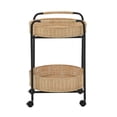 thumbnail image 4 of Weston Home Rovinj 18" H 2-Tier Rattan Baskets Serving Cart with Black Metal Frame on Wheels, 4 of 6