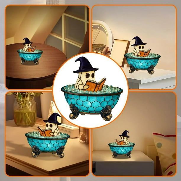 Lámpara de baño fantasma con luces nocturnas, luz nocturna espeluznante hecha a mano para decoración espeluznante, luces nocturnas