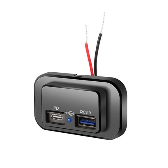 PD 3.0 USB-C & QC 3.0 Car Charger No Drilling, Dustproof for Fast Charging in Vehicles